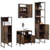 4 Piece Bathroom Furniture Set Smoked Oak Wood Based Material