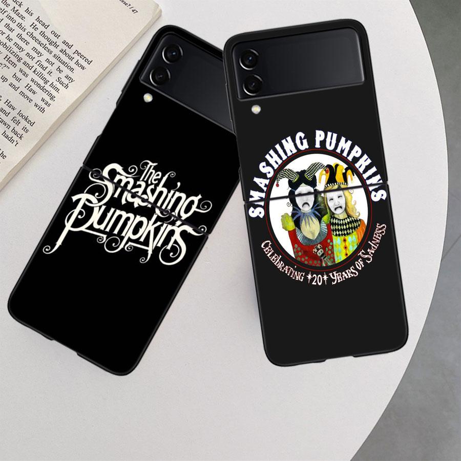 Rock The Smashing Pumpkins Phone Case For Samsung Z Flip 7 6 5G Galaxy Z Flip 5 4 3 Black Hard Cell Cover Luxury PC Shell Coque