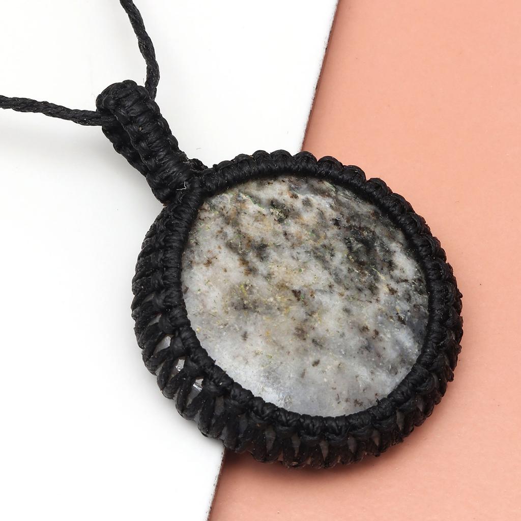 Jasper Macrame Handmade Necklace Gemstone Jewelry Thread 20-36''Ad Pendant