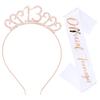 CIEHER 13th Birthday Headband, Sash Set & Tiara - Birthday Decorations & Gifts for Teen Girls
