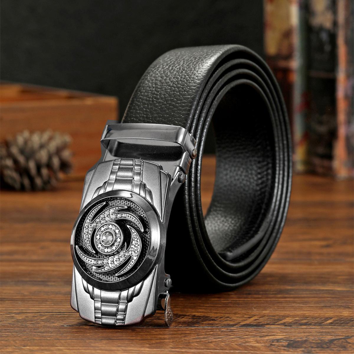 

Ремень мужской высококачественный автоматический железный пуговица головка украшения, ремень мужской повседневный ремень Stall 120cm