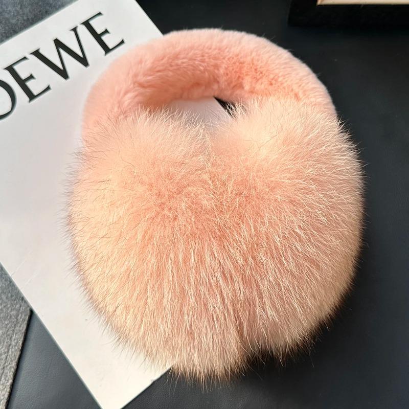 Girls fox fur ear coverings scarf For women, winter warmth, fur ear protectors, cute fur ear bags, Windproof, cycling earmuffs