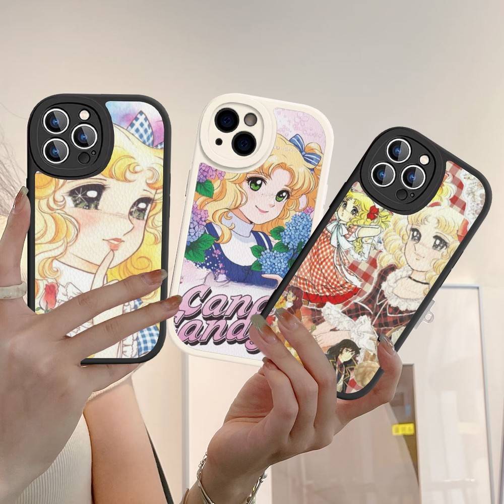 Classic Anime C-Candy C-Candy Leather Phone Case For IPhone 16 15 14 13 12 11 Pro Max Plus Shockproof Cover