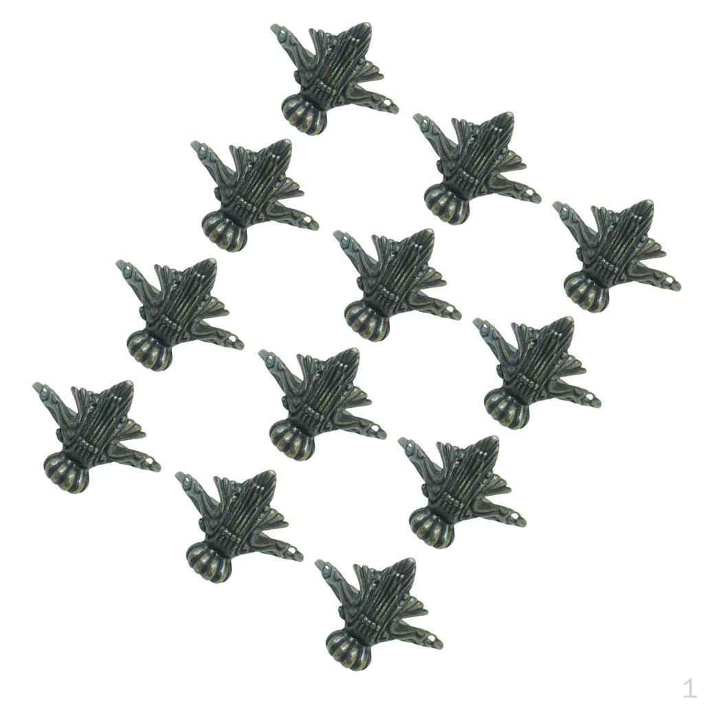 12pcs/set Bronze Corner Decorative Feet Leg for Boxes