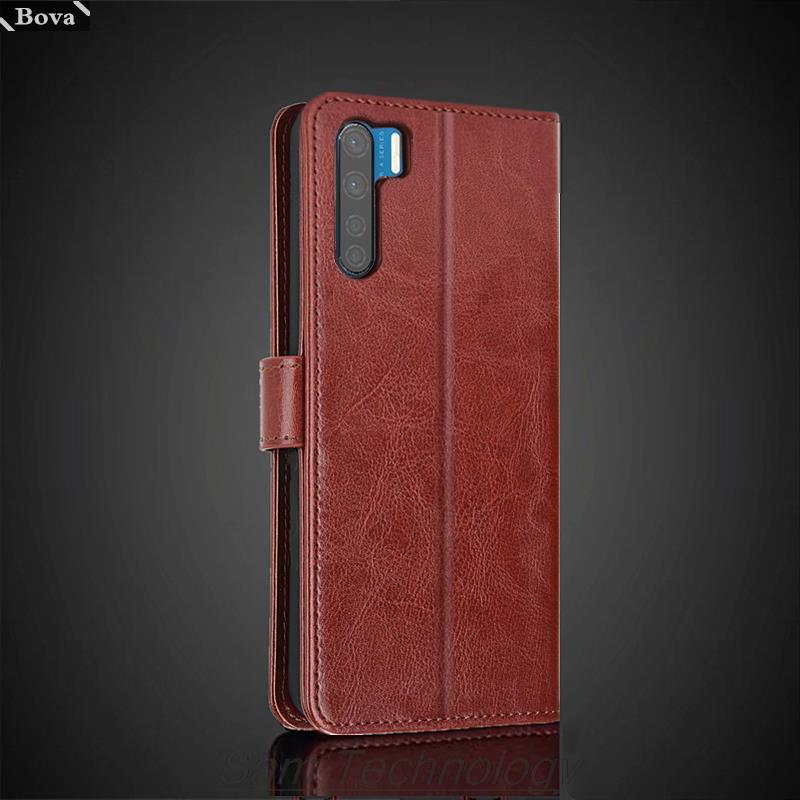 Card Holder Leather Case for OPPO A91 / F15/ OPPO Reno 3 Global Pu Leather Flip Cover Retro Wallet Case Business Fundas Coque