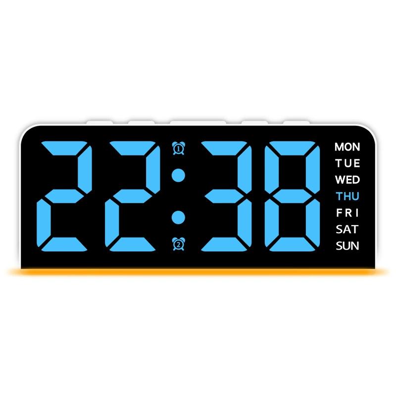 Factory Direct New Led Large-character Digital Clock Multifunctional Digital & Analog Alarm Clock With Snooze Date Atmosphere Li