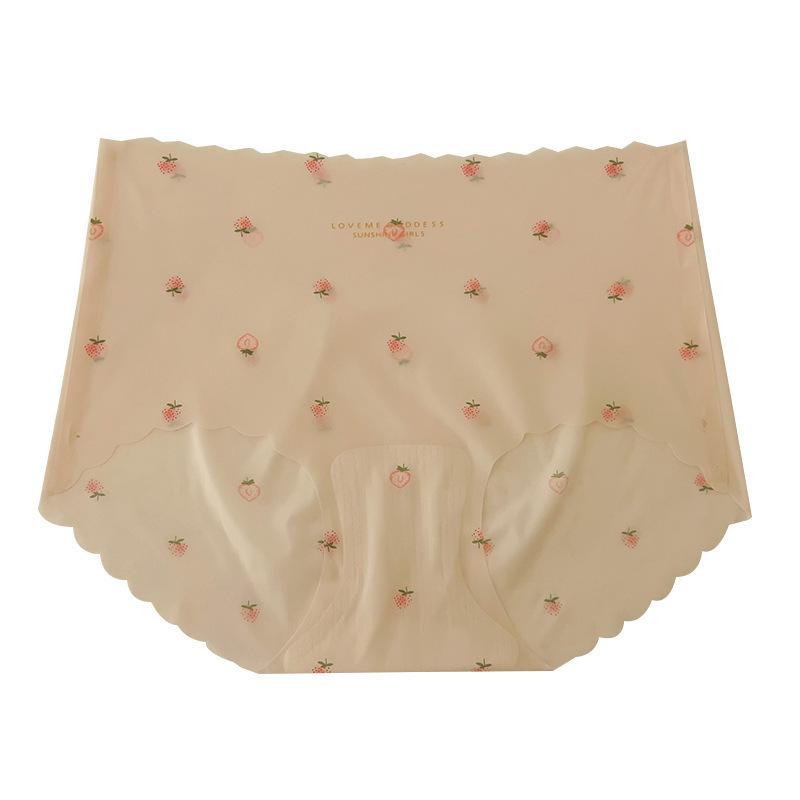 Ice Silk Polka Dot Seamless Quick-Dry Women's High-Waisted Breathable Antibacterial Panty