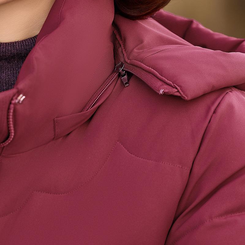 Women's 2025 Hooded Velvet-Lined Winter Jacket - New Style for Middle-Aged and Elderly - Warm Cotton Outerwear
