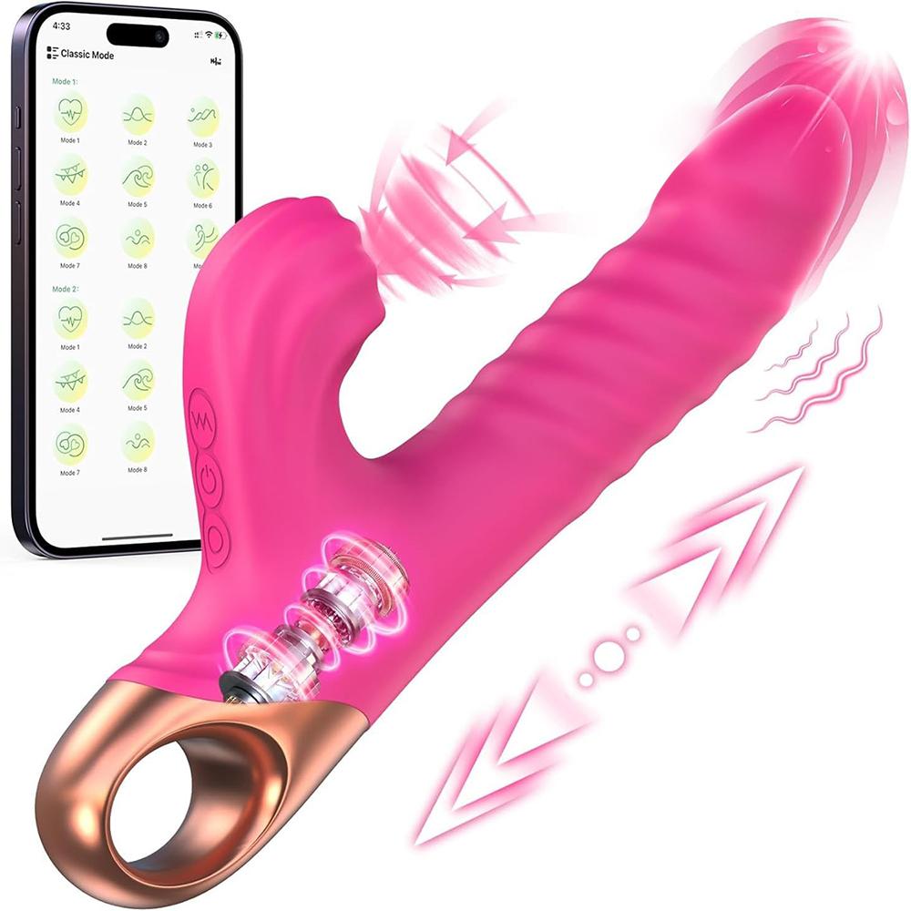 App Bluetooth Impact Telescopic Vibrator Female Sex Toy Vibrator Vaginal Massager Clitoral Stimulator Couple Adult Products