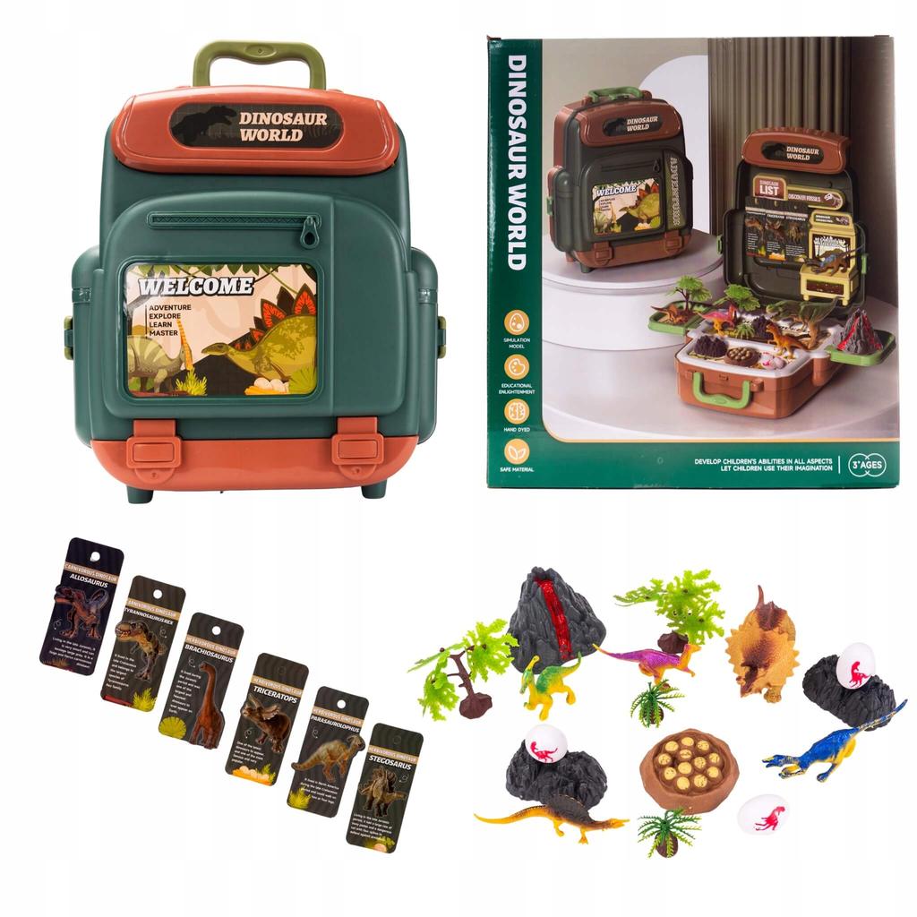Mega Dinosaur Set with Case, Eggs, Volcano, Figures Educational Toy