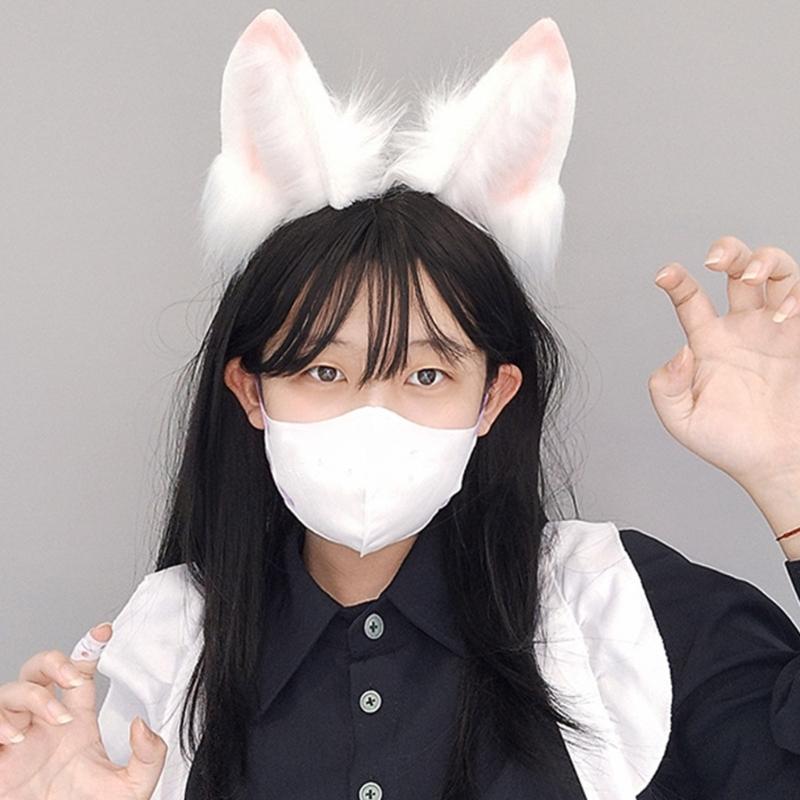Mädchen Anime Charakter Ohrform Stirnband Elektrisch Bewegliche Ohren Plüsch Haarreif