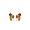 Vintage Rhinestone Butterfly Pendant Necklace - Retro Glass Bead Design, High-End Clavicle Chain for Women