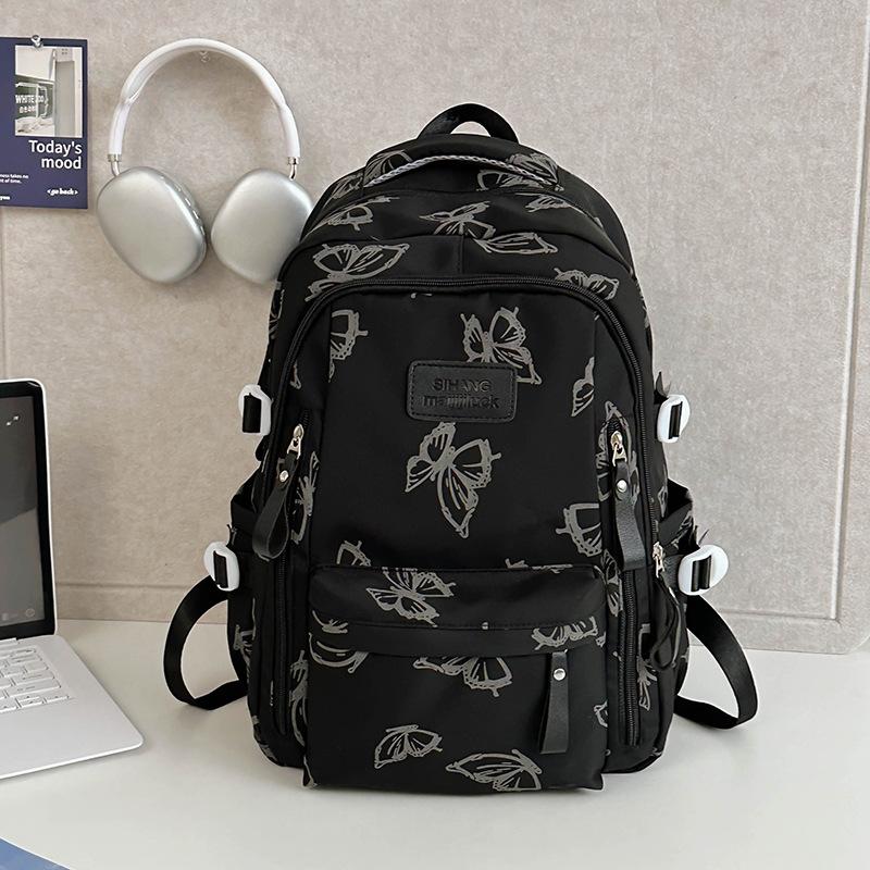 The New Schoolbag Is High-value, Fresh, Sweet and Cute Butterfly Backpack, Lightweight Spring Outing Backpack for Junior High School Students