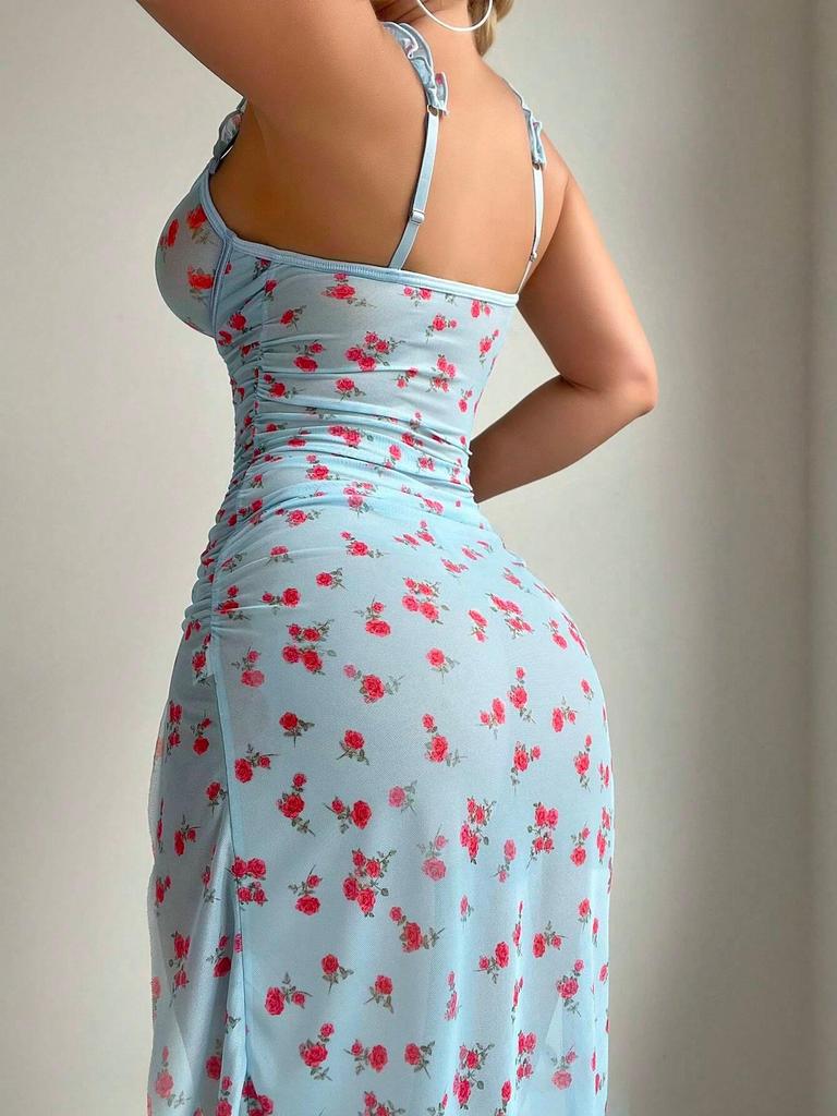 Set Lingerie Pigiameria Taglie Forti Europee e Americane Stampato Senza Schiena