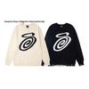 European & American Stüssy Arc Pattern Jacquard Round Neck Knit Sweater for Couples
