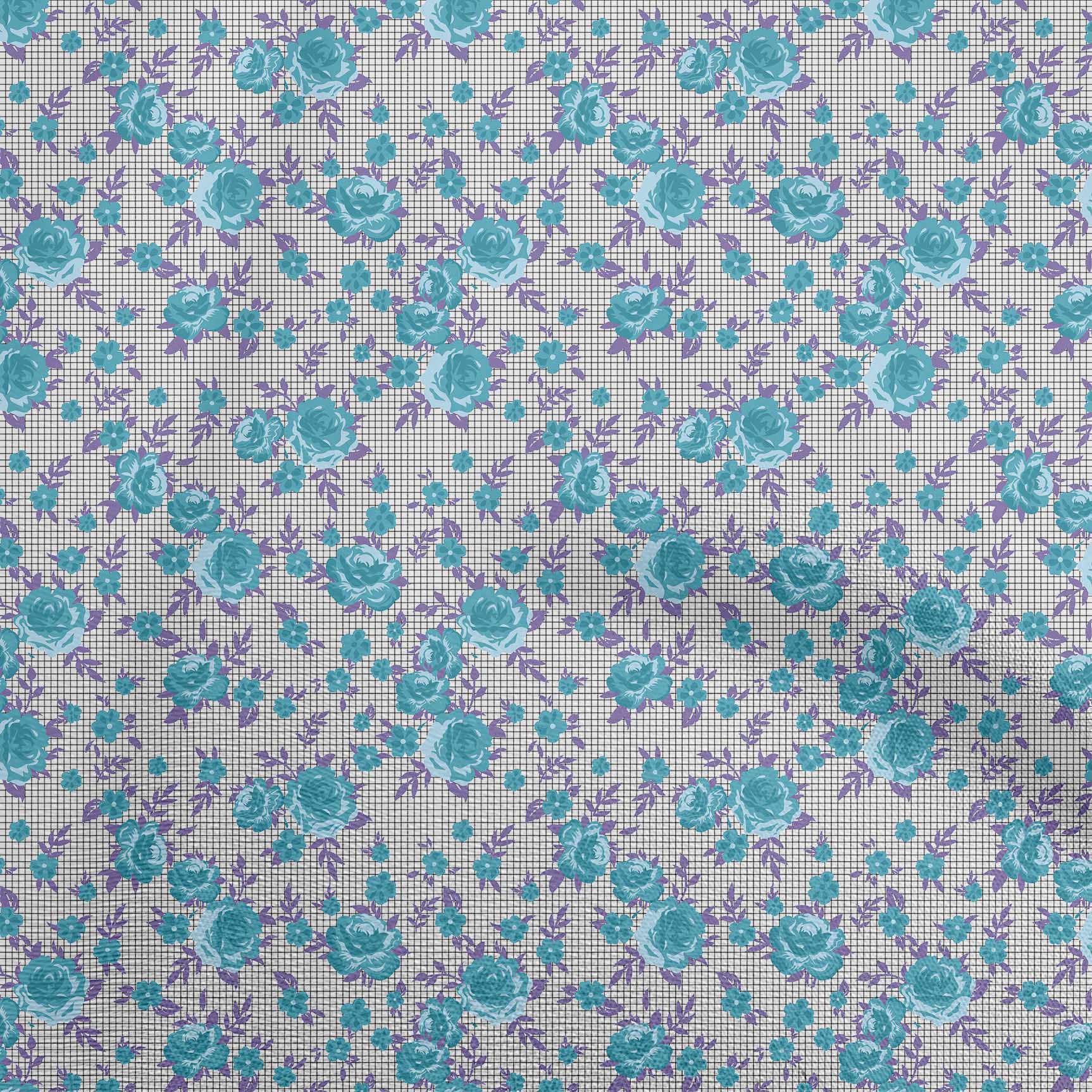 

OneOone Cotton Flex Grey Fabric Тканина з квітковим малюнком для пошиття друкованої тканини для рукоділля у дворі 40 дюймів 42 Inch Wide - Viscose Chiffon бірюзовий колір синій