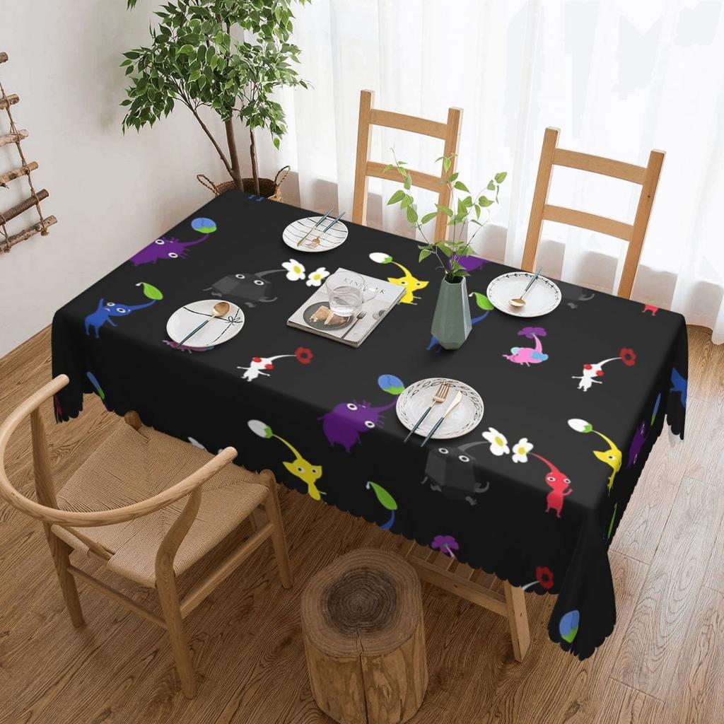 Pikmin Customized Rectangular Tablecloth Oilproof Table Cover for Festival Party Decorations Table Cloth
