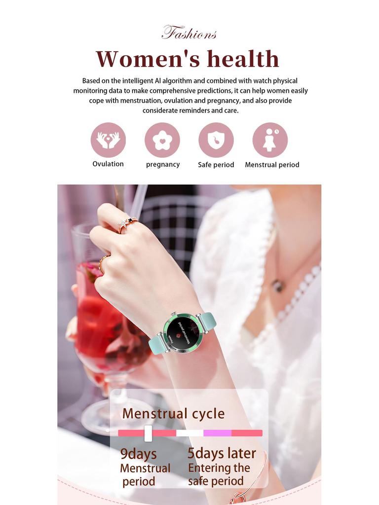 Women's Bluetooth Smartwatch: Heart Rate, Sleep Monitor, IP67 Waterproof, Outdoor Sports Bracelet
