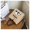 Portable Large-Capacity Panda Tote Bag - Retro Linen Shopping & Travel Shoulder Bag