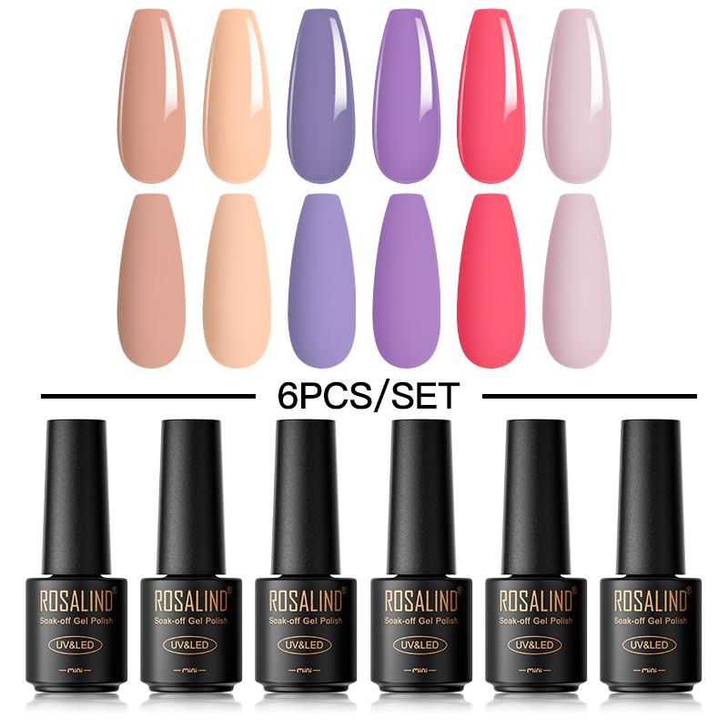 

Набор гелей для ногтей ROSALIND Яркий цвет, отмачиваемый УФ-гель для ногтей Базовое верхнее покрытие Полуперманентный лак для ногтей Гель-лак Лак Гибридный дизайн ногтей