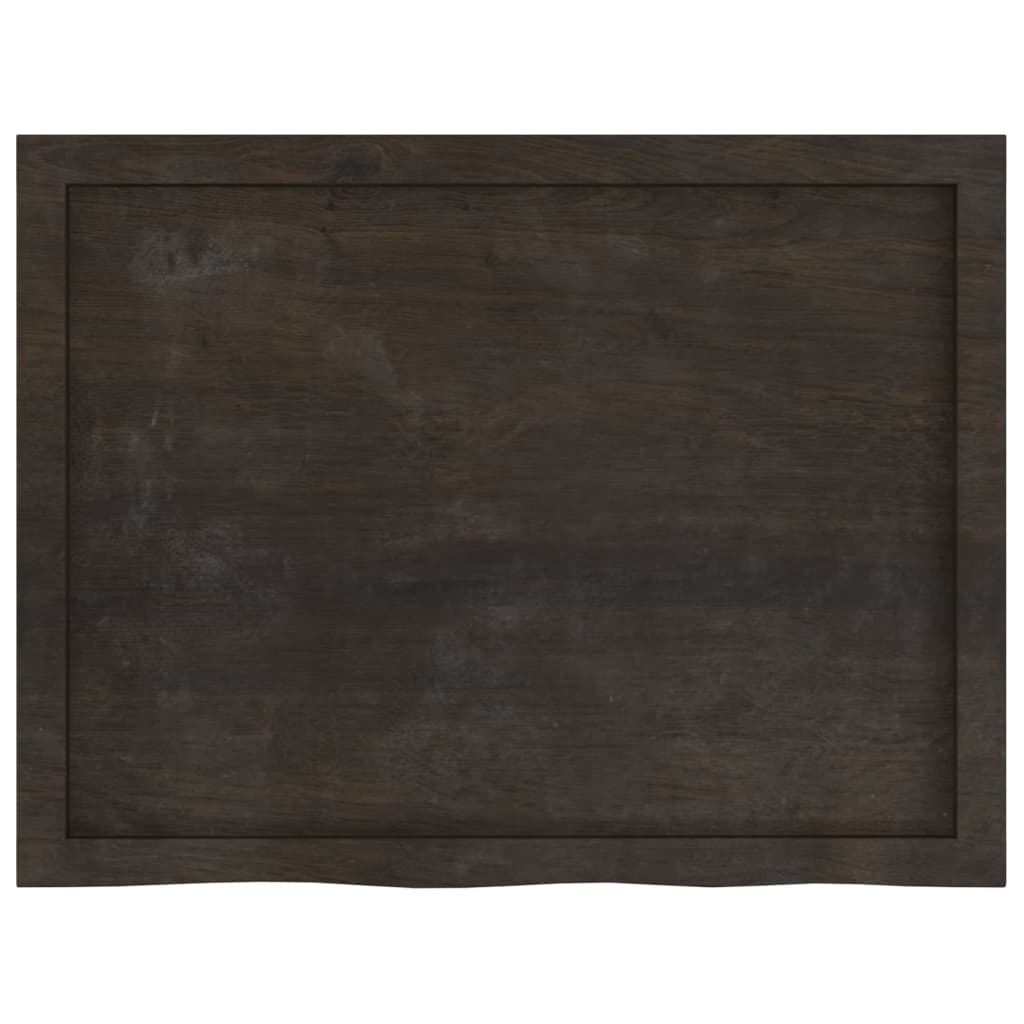 Vidaxl Blat Do Łazienki, Ciemnobrązowy, 80X60X(2-4) Cm, Lite Drewno