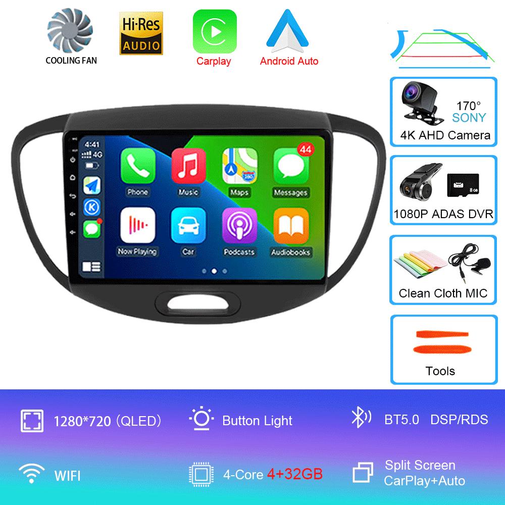 For Hyundai Grand i10 2008-2012 2 din Android Auto Radio Carplay Car Multimedia Player GPS autoradio Bluetooth Android 14 Auto