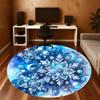 1pc Winter Snowflake Round Chair mat office Area Rug - Non-Slip, Floor Mat for Office, Bedroom, Ideal home decor gift c0112002