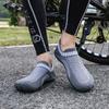 New spring and summer thick-soled wading shoes sewing line casual gray mesh low tube flat heel men's round head rain shoes