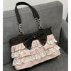 Borsa Tote da Viaggio Patchwork di Pizzo, Borsa Tote Lolita, Borsa Tote a Spalla Singola