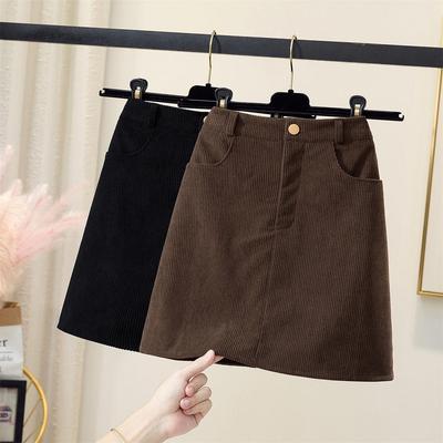 2026 A/W High Waist Corduroy A-Line Skirt: Stylish, Slimming, Hip-Hugging, Short Skirt