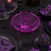Durable Halloween Bowl Spider Web Basket, Plastic Cobweb Design Fruit Serving Bowl, Treat High-quality or Trick Candy Holder for Dinner Table,