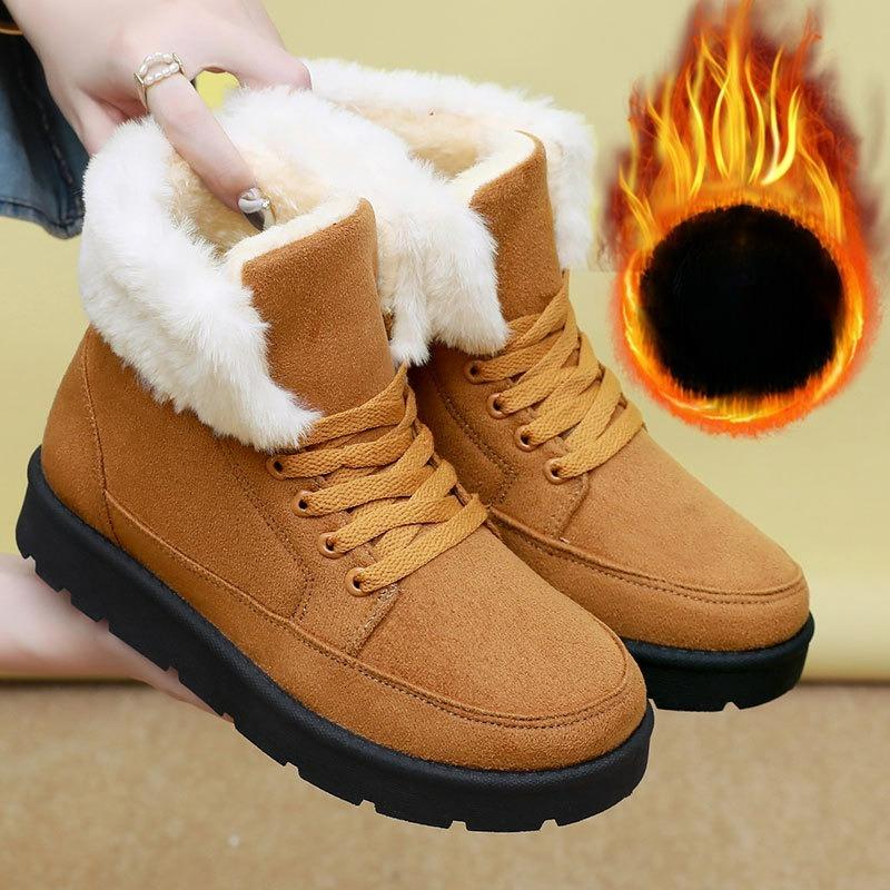 Snow Boots Ladies Plus Velvet Thick Cotton Shoes Winter Thick-soled High-top Mulberry Women's Cotton Boots