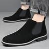 Fashion Fashion Men's Chelsea Boots Mid Top Leather Casual Shoes New Vintage Style Male Handmade Footwear Business Dress Man Ankle Boots
