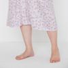 Langärmliger glatter PT Pyjama mit leicht zu stützendem Saum mit Druckknöpfen, Damen-Nachthemd, 100% Baumwolle,