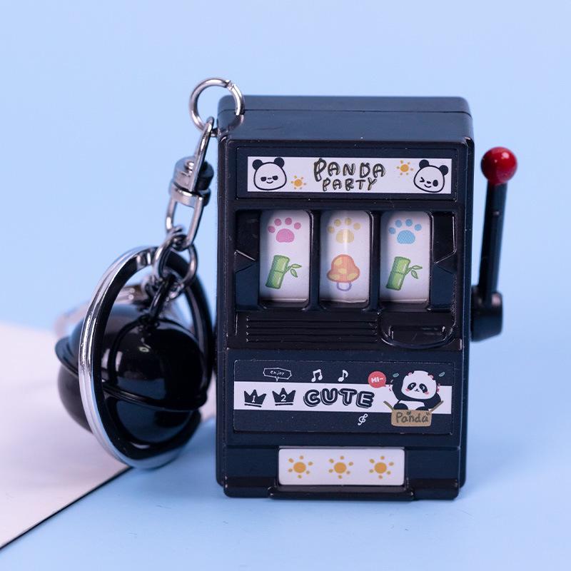 Retro Joystick Fruit Machine Keychain: Playable Spin Wheel Pendant Toy