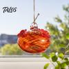 Talos Blown Glass Hummingbird Feeder, Outdoor Hanging Colorful Nectar Feeder with Two Flower Feeding Ports for Garden Backyard Decor