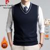 Pierre Cardin Men's Wool-Blend V-Neck Sleeveless Knitted Vest
