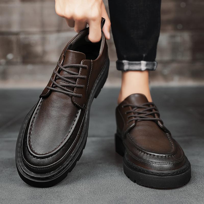 Fashion Leisure business men's Lace up leather shoes Luxury men's Fashion Party Outdoor Wedding Men's Walking Four Seasons Shoes