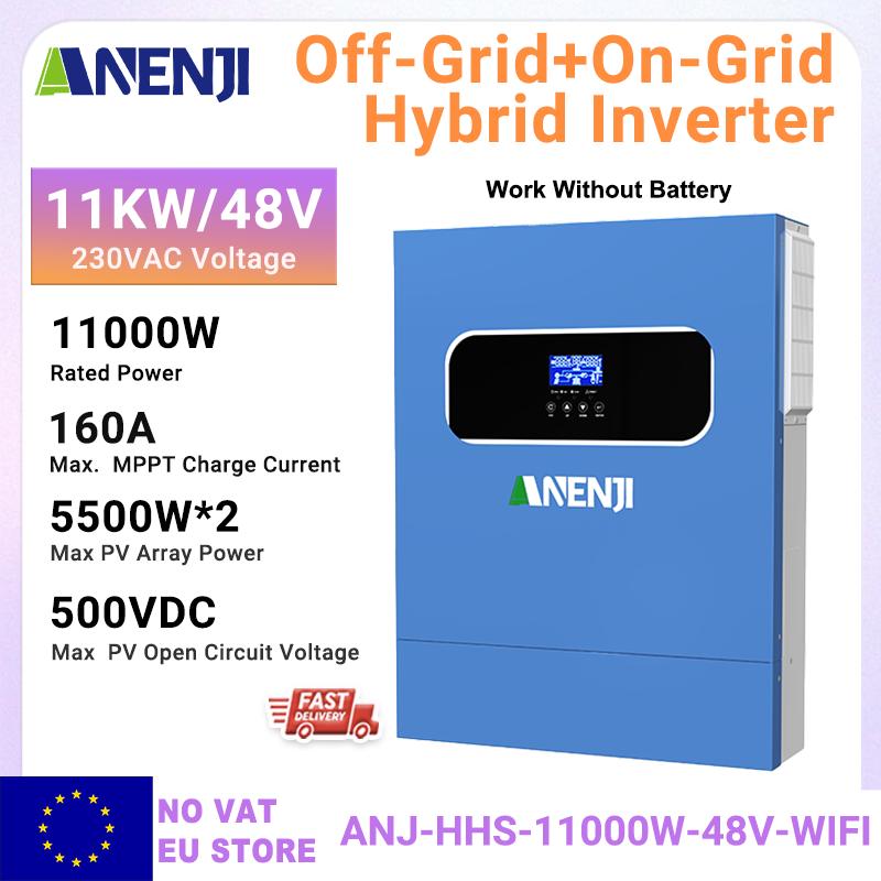 ANENJI 6.2KW 4KW 5KW 11KW Hybrid Solar Inverter 48V 24V Pure Sine Wave 100A 120A 160A  MPPT Solar Inverter With WiFi PV 500VDC