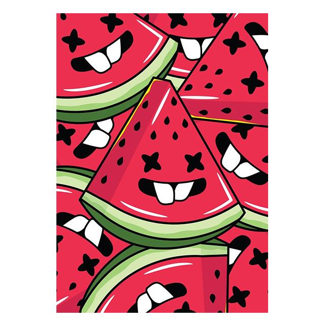 Cartoon Fruit Doodle Avocado Pineapple Kiwi Print Poster Canvas Painting Modern Wall Art Pictures Living Room Bedroom Home Decor