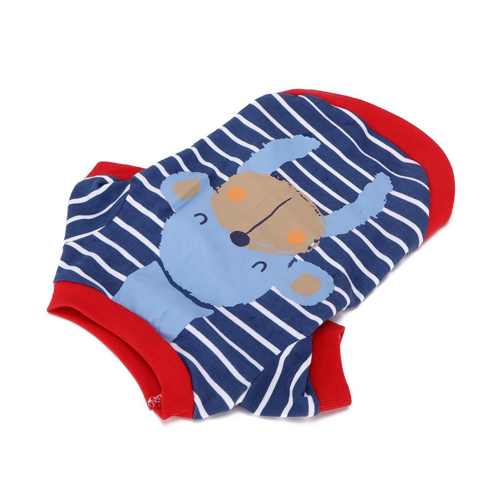 Pets Suit Cartoon Thin Dogs Shirt Stripe Hoodies Autumn and Winter Pet Clothing for Small and Medium Puppy
