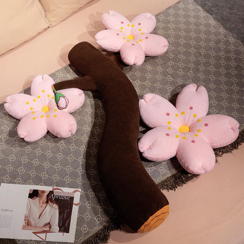 Girl Heart Pink Cherry Blossom Throw Pillow Plush Toy Doll Big Tree Doll Home Sofa Pillow Cushion Doll