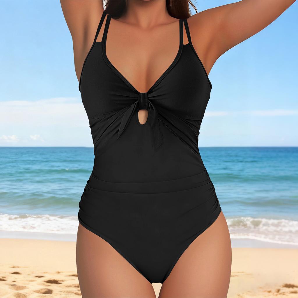 Women's Color-blocked Backless One-piece Swimsuit