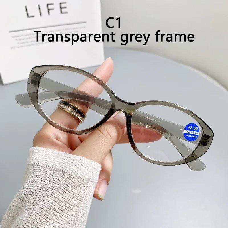 

New Anti Blue Light Reading Glasses Oval Frame Fashion Style Mirror High Definition Prescription Eyewear for Men Women 1