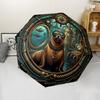 Steampunk Seal Adventure pattern umbrella, portable and foldable design, 8 ribs, a casual accessory for Halloween, Christmas, and birthday gifts.