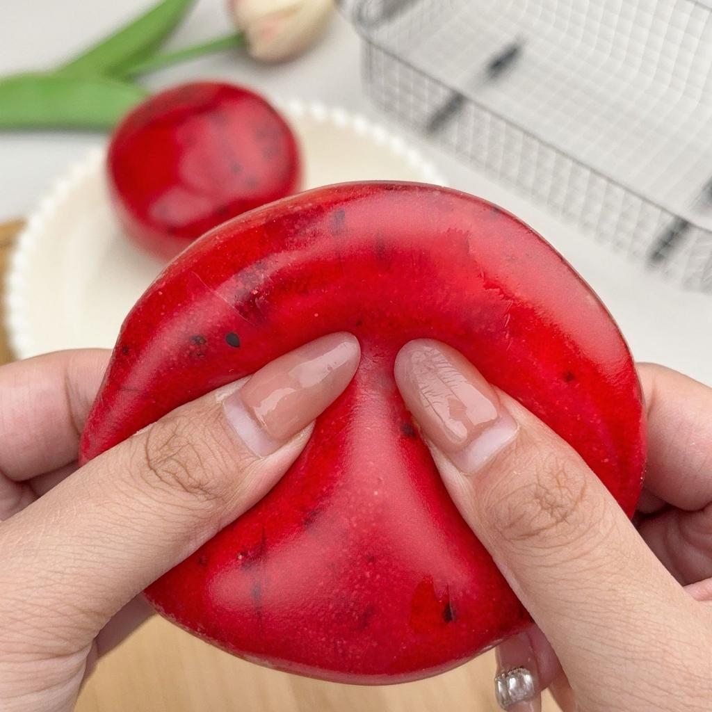 Soft Watermelon Smoothie Handmade Squishy Ball, Vaseline Reusable Moldable Squeeze Toy, Anti Anxiety Fidget Toy For Adults