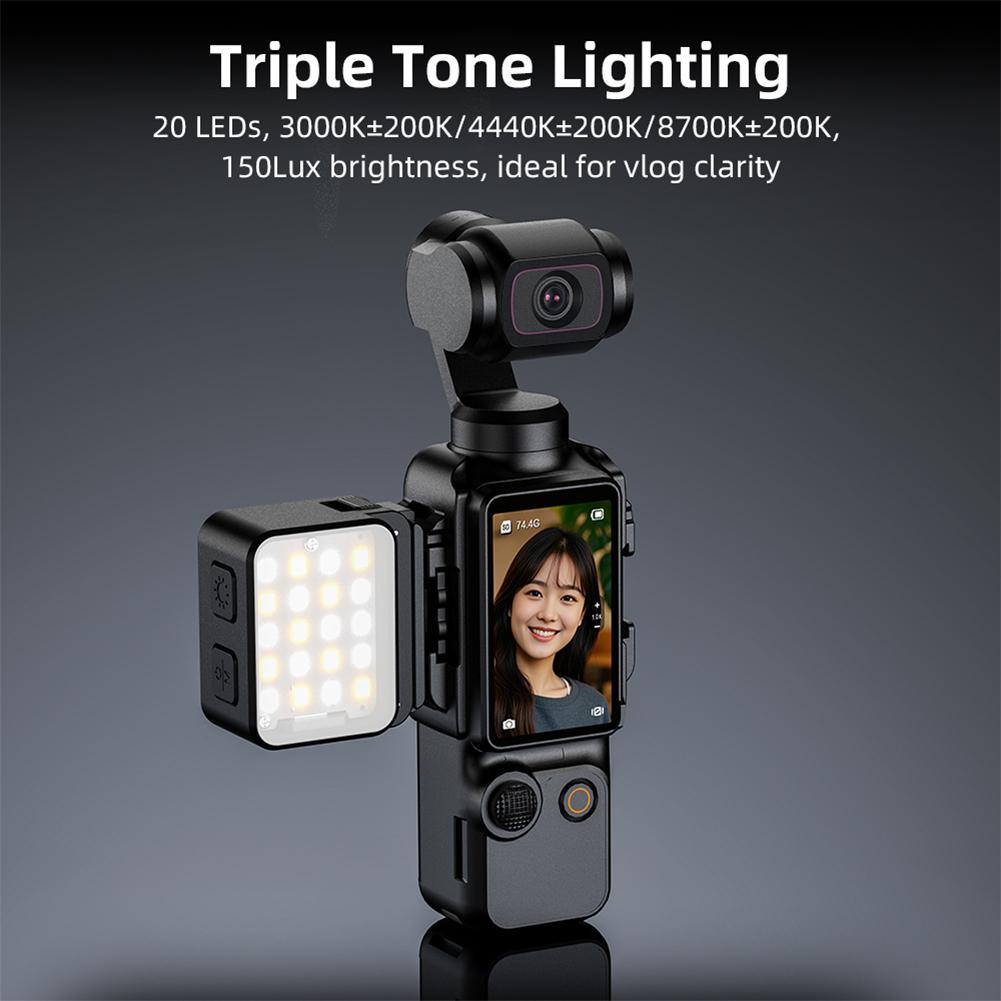 Magnetic Fill Light Rechargeable Vlogging Light Selfie Light for DJI Osmo Pocket 3 Camera Accessories