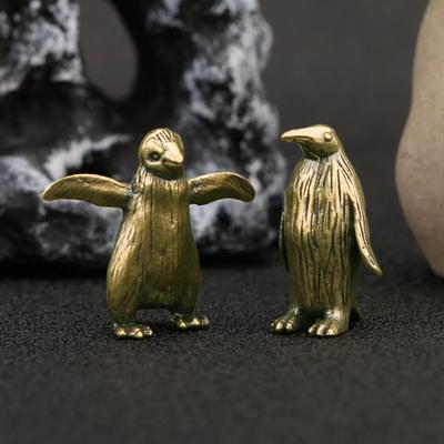 Pirinç Penguen Figürü Minyatür Ev Aksesuarları Ofis Masası Süsü Kawaii Oda Dekorasyonu El Sanatları Sevimli Ev Dekorasyonu Çay Evcil Hayvanı