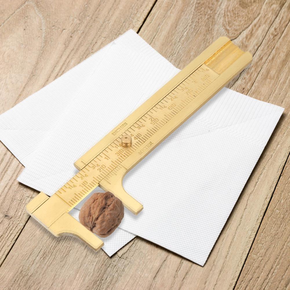 Double Scale Vernier Caliper Portable Brass Sliding Caliper Gauge Ruler Measuring Tool (80mm)