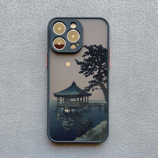 Landscape phone case For iPhone 16 14 11 12 13 15 Pro Max Mini 7 8 Plus XS X XR SE2 Japan Series Aestheticism Scenery Back Cover